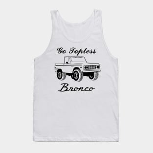 1966-1977 Bronco Topless - Black Print Tank Top